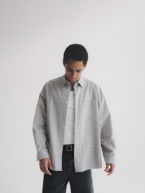 Thread | Cotton-Linen Check Oversized Shirt