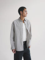 Thread | Cotton-Linen Check Oversized Shirt
