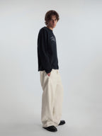 Curved Leg Relaxed Sweatpants