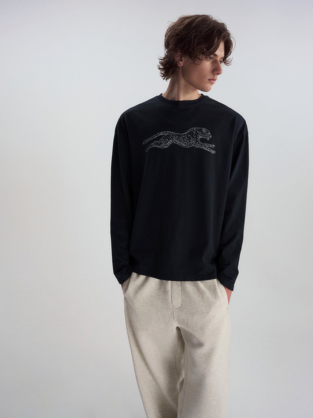 Leopard Print Relaxed L/S Tee