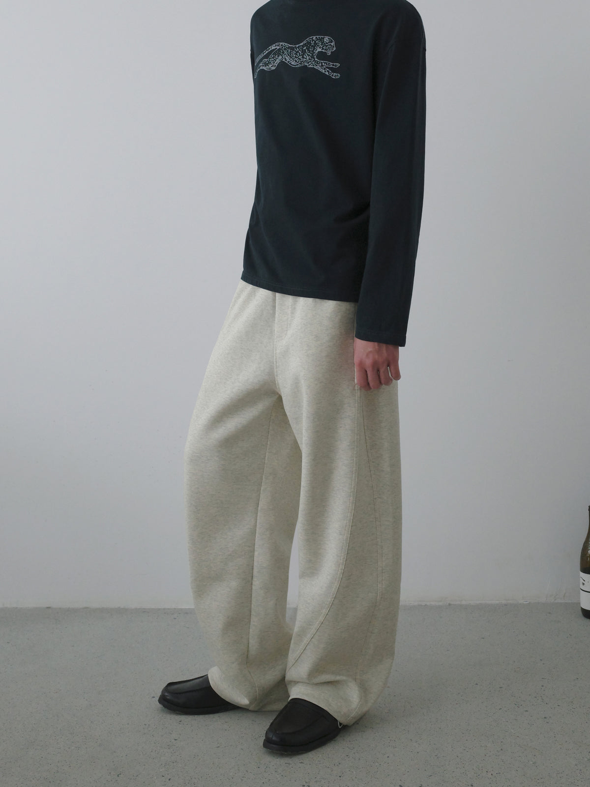 Curved Leg Relaxed Sweatpants