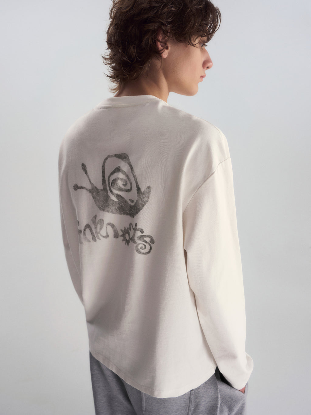 Snail Print Relaxed L/S Tee