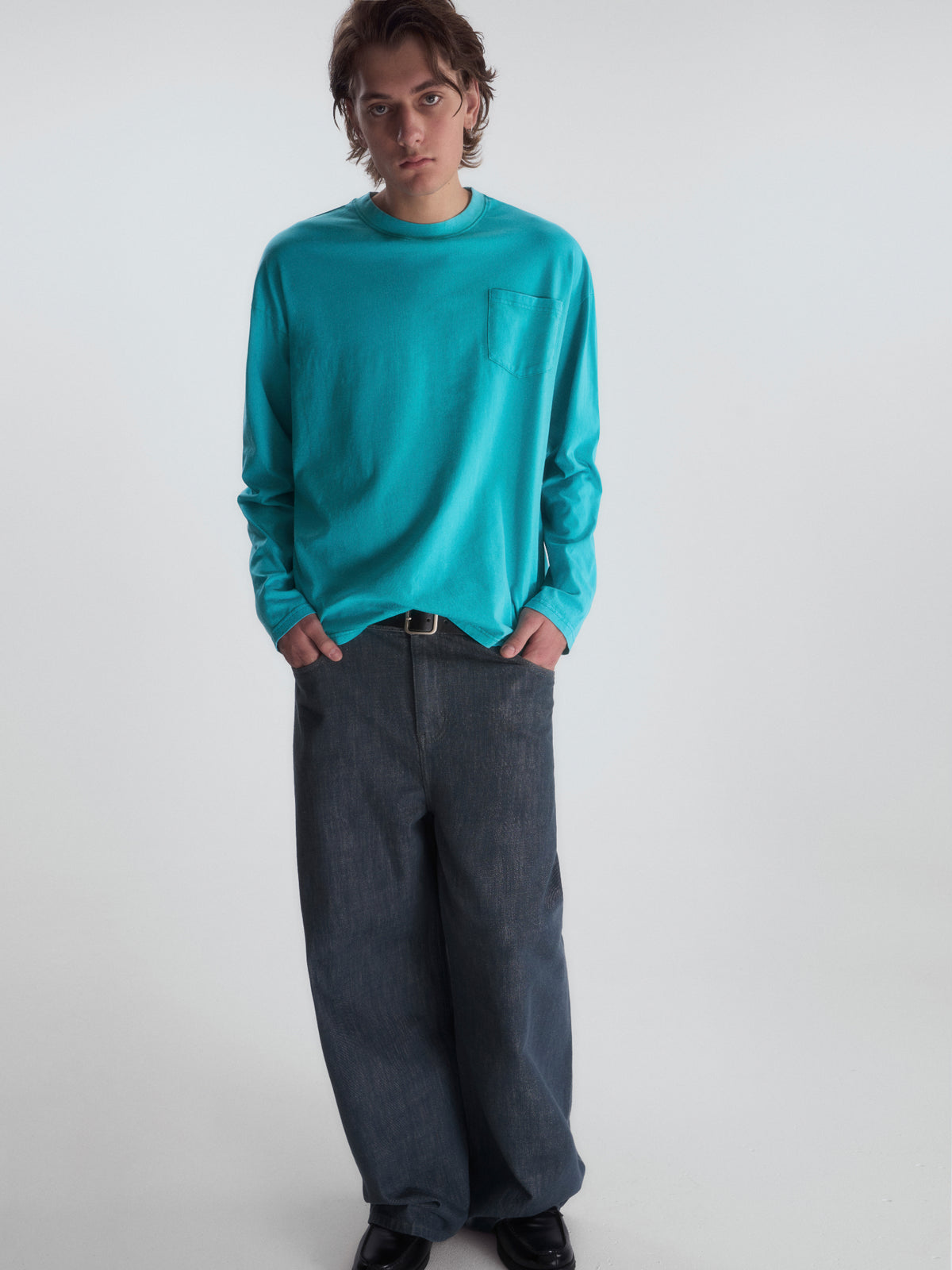 Garment-Dyed Patch Pocket L/S Tee