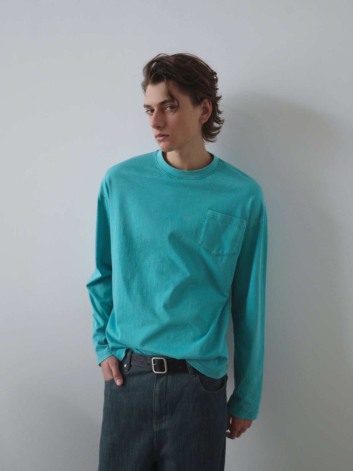 Garment-Dyed Patch Pocket L/S Tee