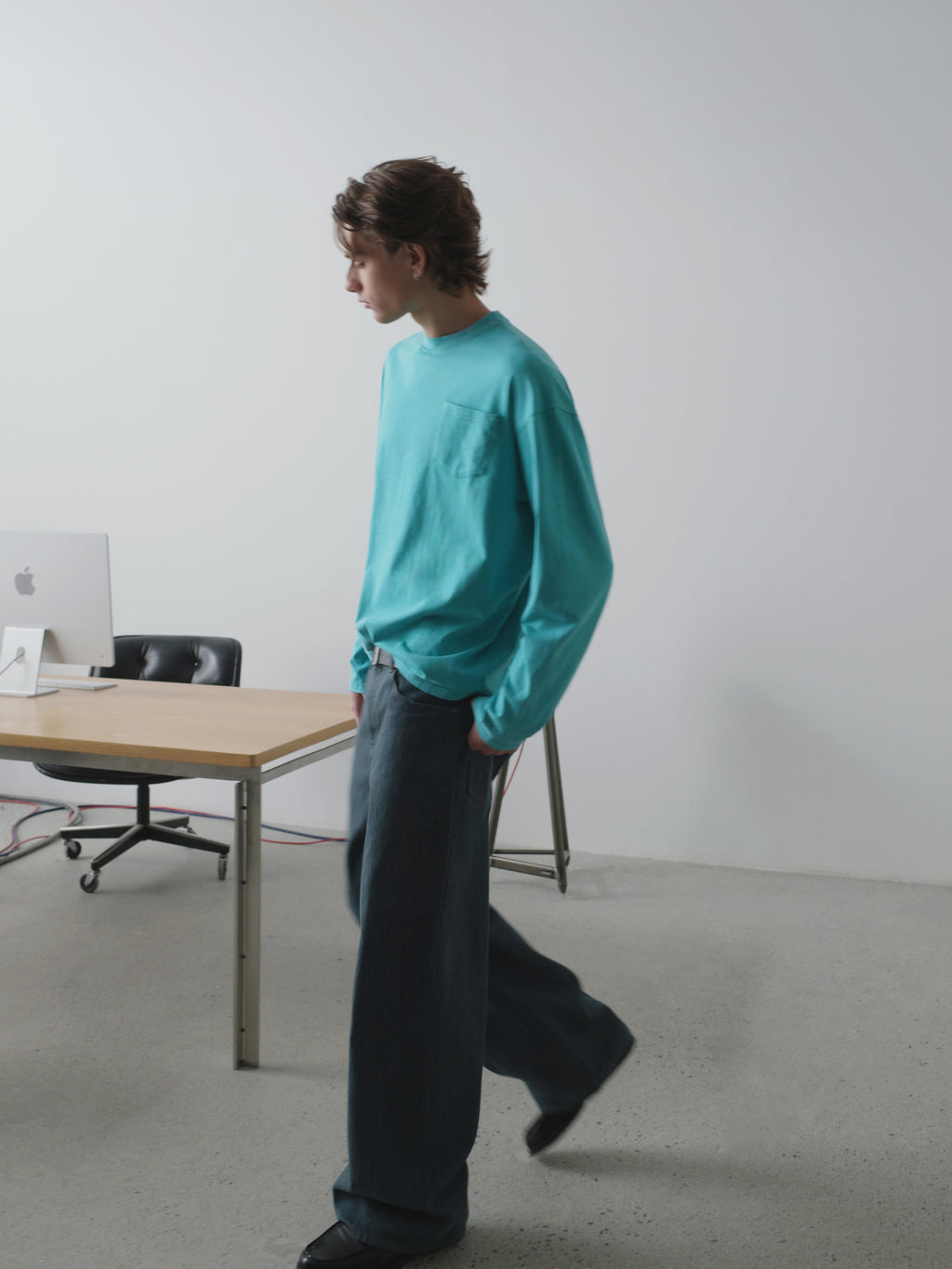 Garment-Dyed Patch Pocket L/S Tee