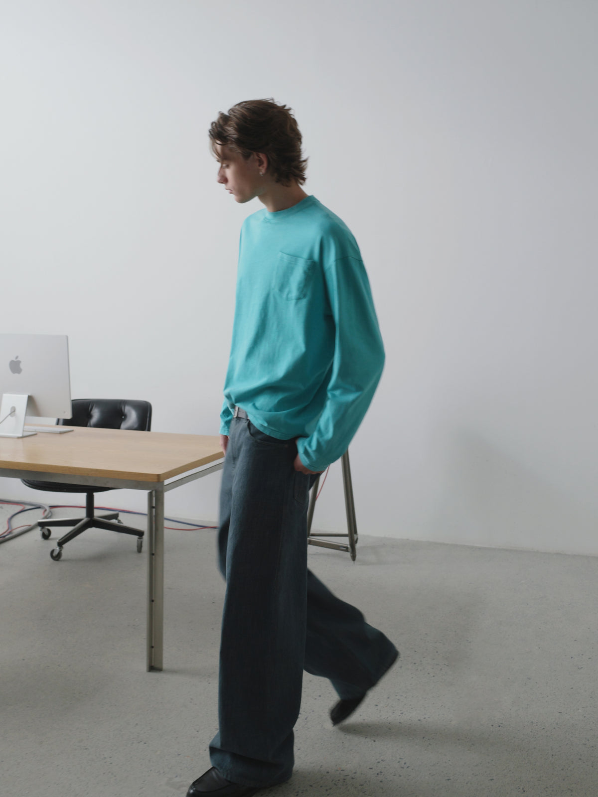 Garment-Dyed Patch Pocket L/S Tee