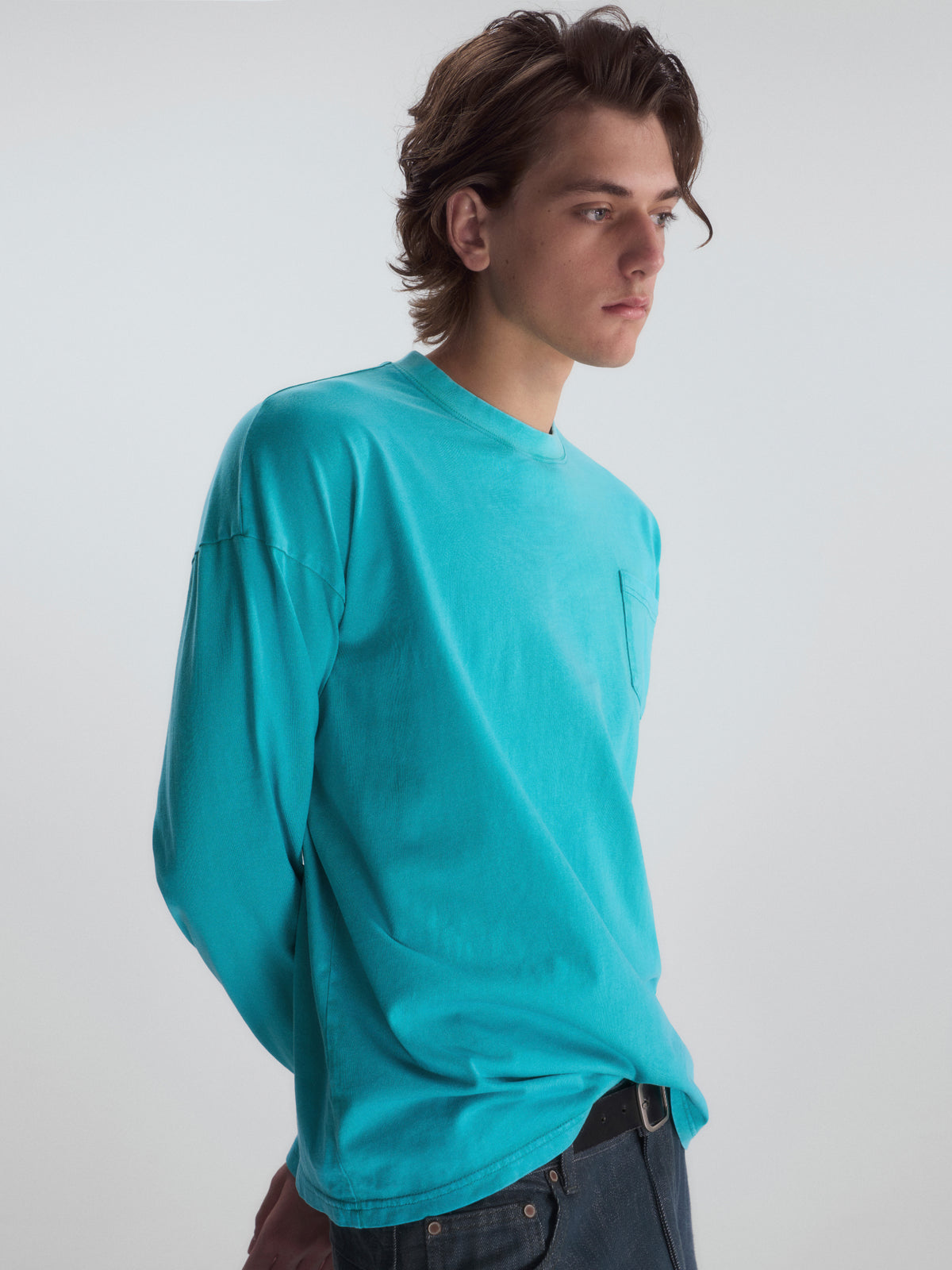 Garment-Dyed Patch Pocket L/S Tee