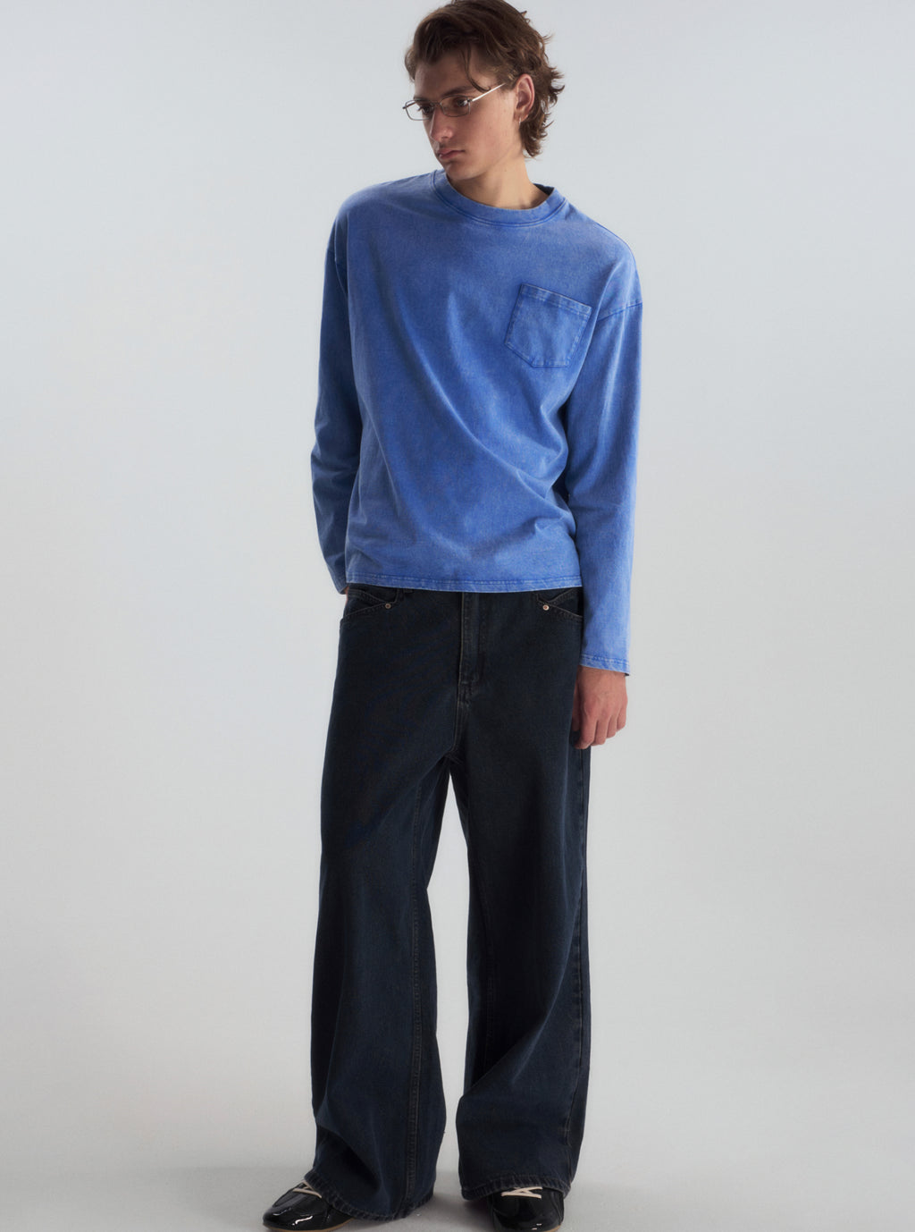 Garment-Dyed Patch Pocket L/S Tee