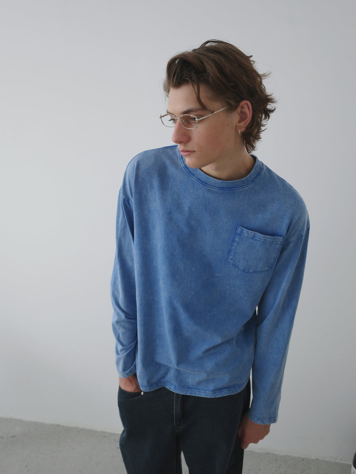 Garment-Dyed Patch Pocket L/S Tee