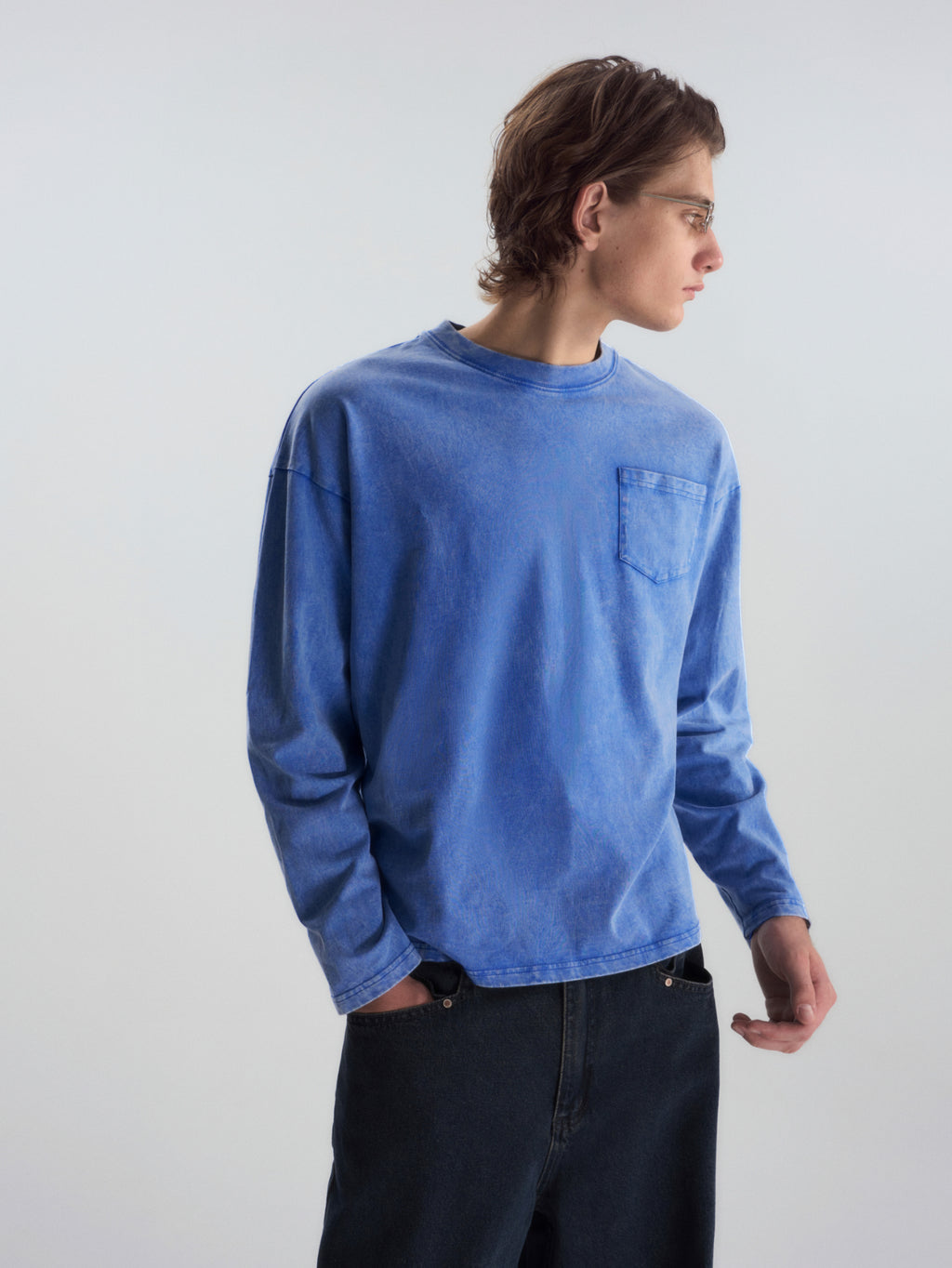 Garment-Dyed Patch Pocket L/S Tee