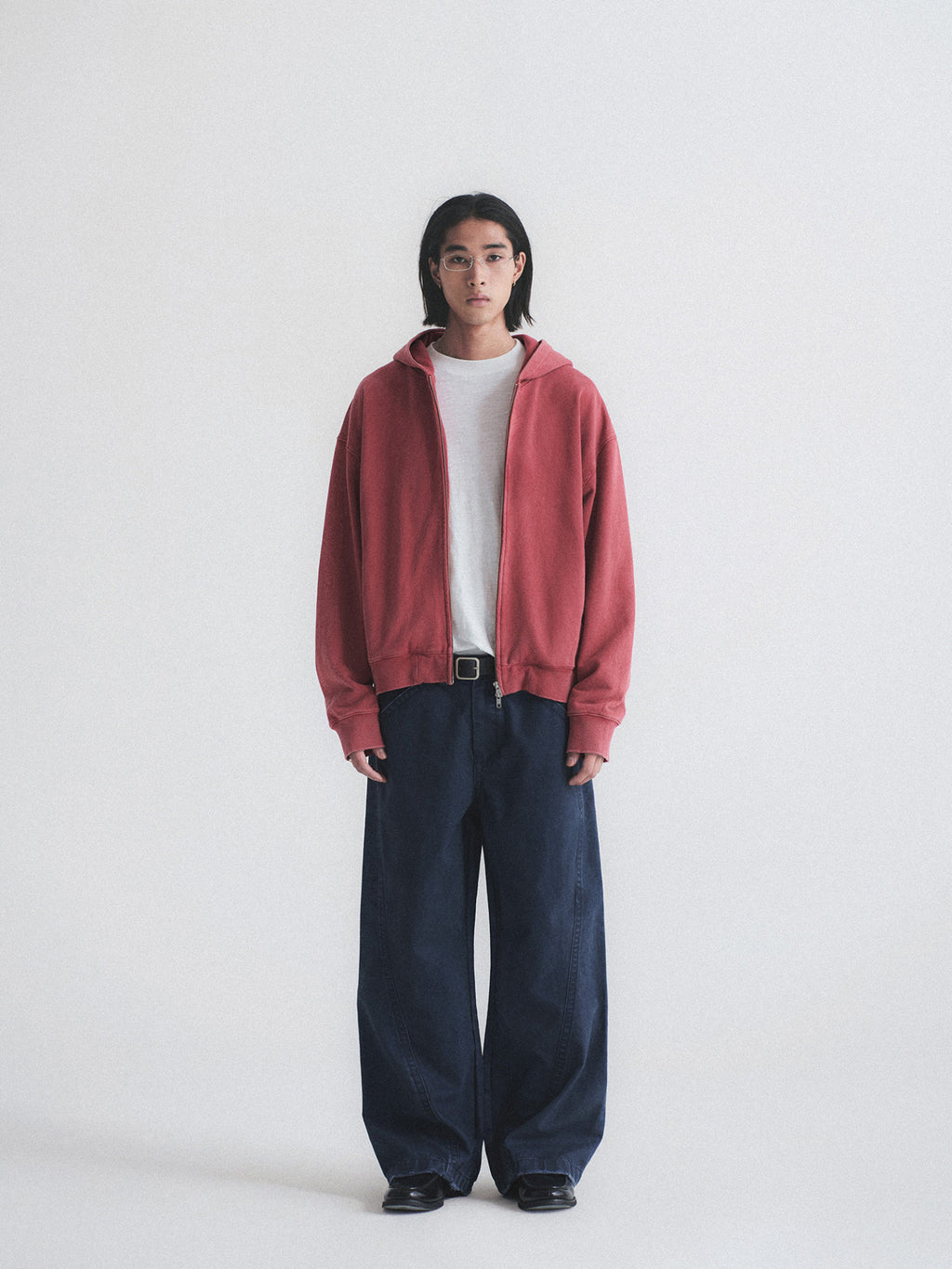 Knot | Washed Mauve Boxy Full-Zip Hoodie