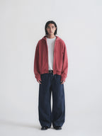 Knot | Washed Mauve Boxy Full-Zip Hoodie