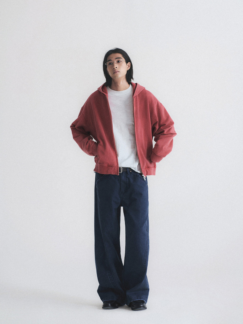 Knot | Washed Mauve Boxy Full-Zip Hoodie