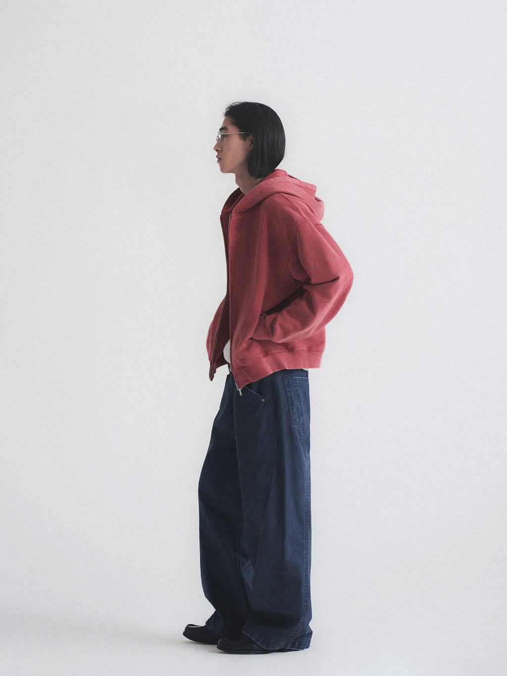 Knot | Washed Mauve Boxy Full-Zip Hoodie