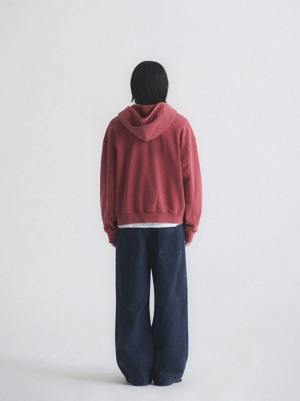 Knot | Washed Mauve Boxy Full-Zip Hoodie