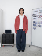 Knot | Washed Mauve Boxy Full-Zip Hoodie