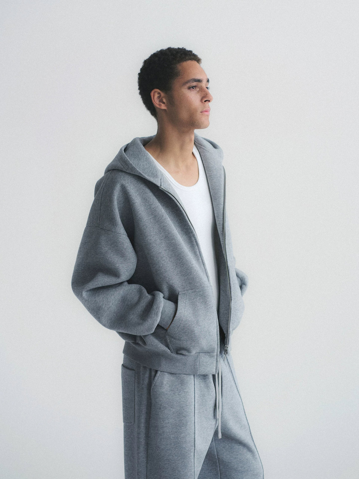 Heavyweight Cropped Zip Hoodie