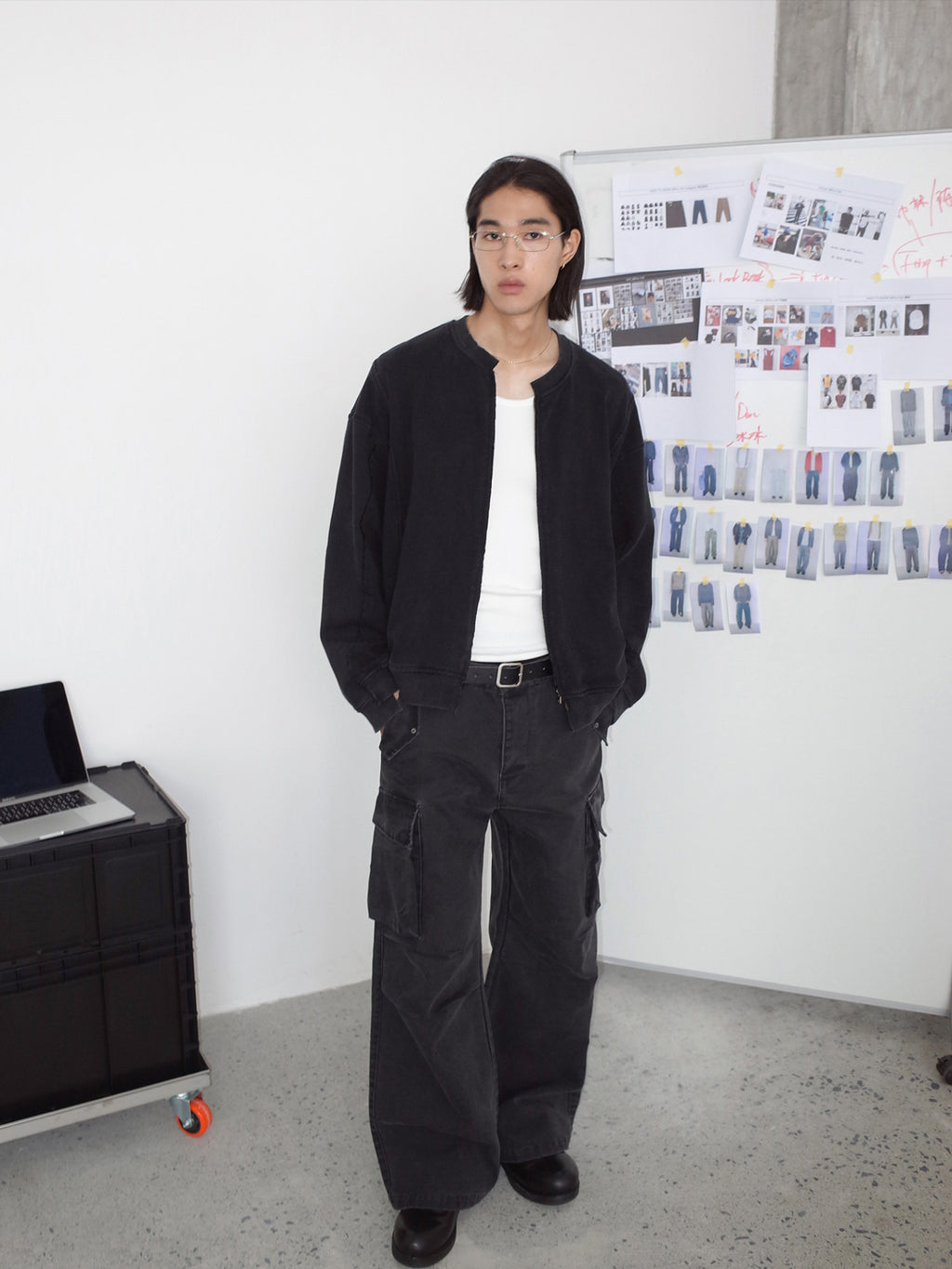 Thread | Distressed Boxy Zip-Up Sweatshirt