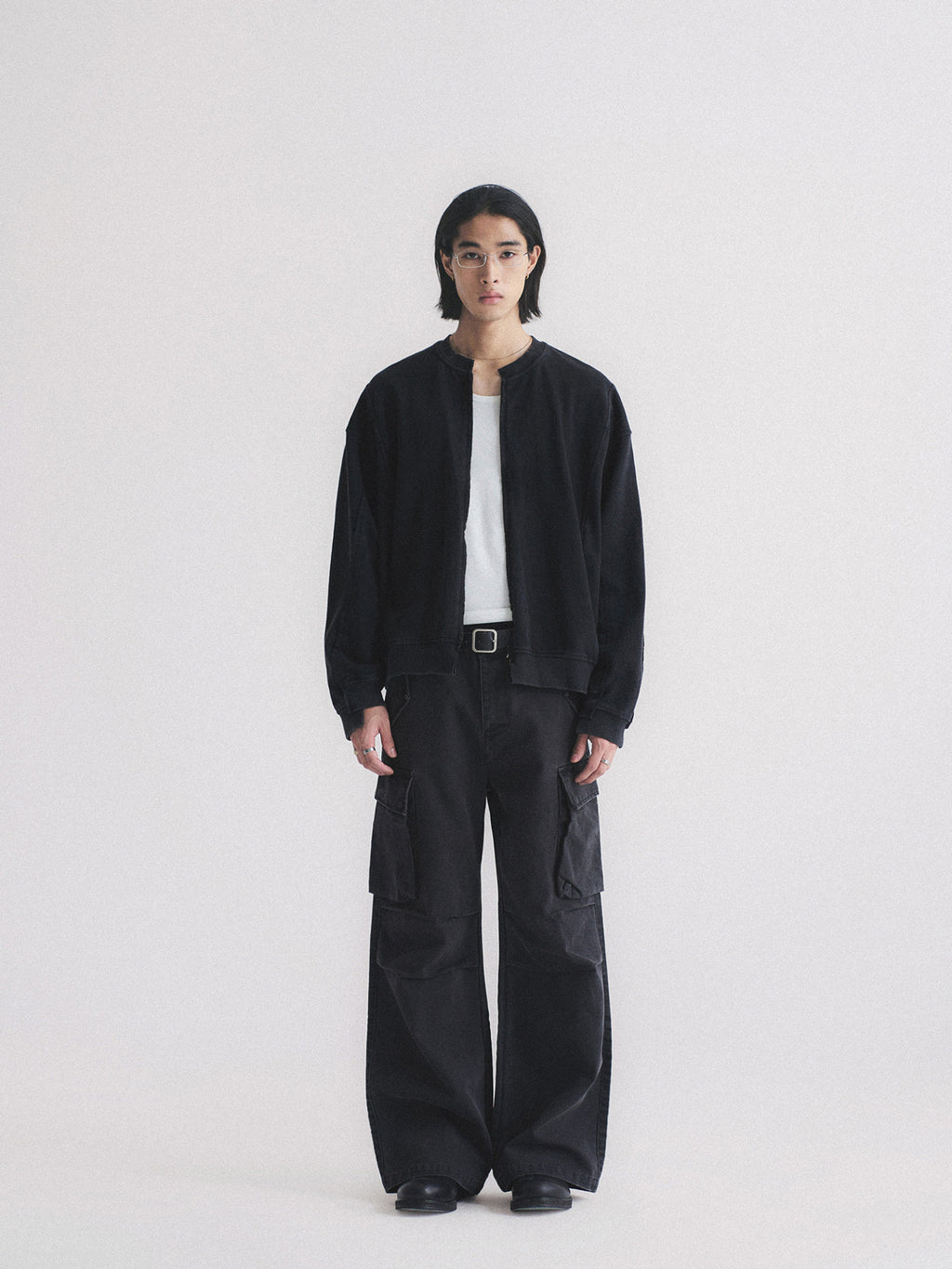 Thread | Distressed Boxy Zip-Up Sweatshirt
