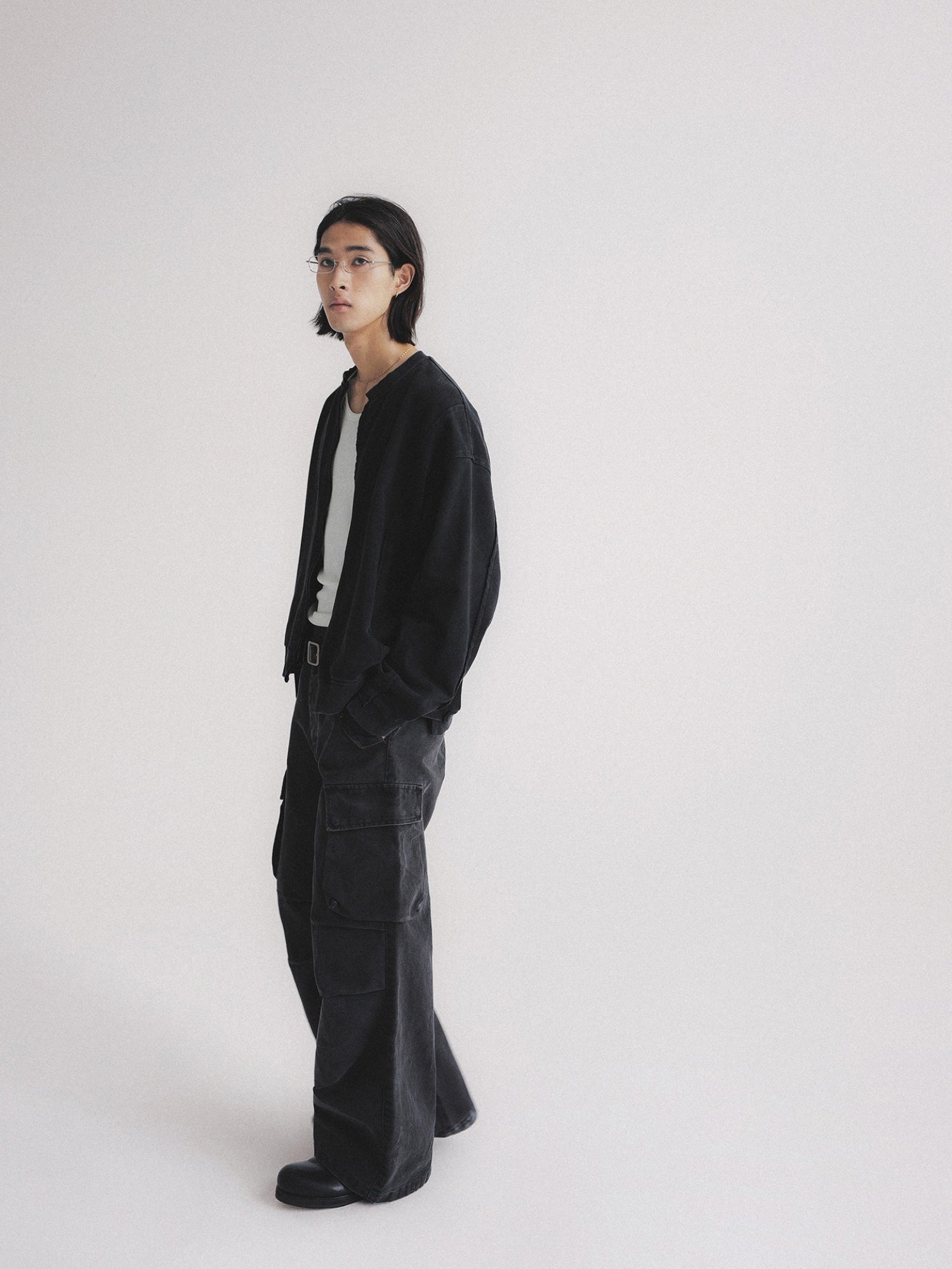 Thread | Distressed Boxy Zip-Up Sweatshirt