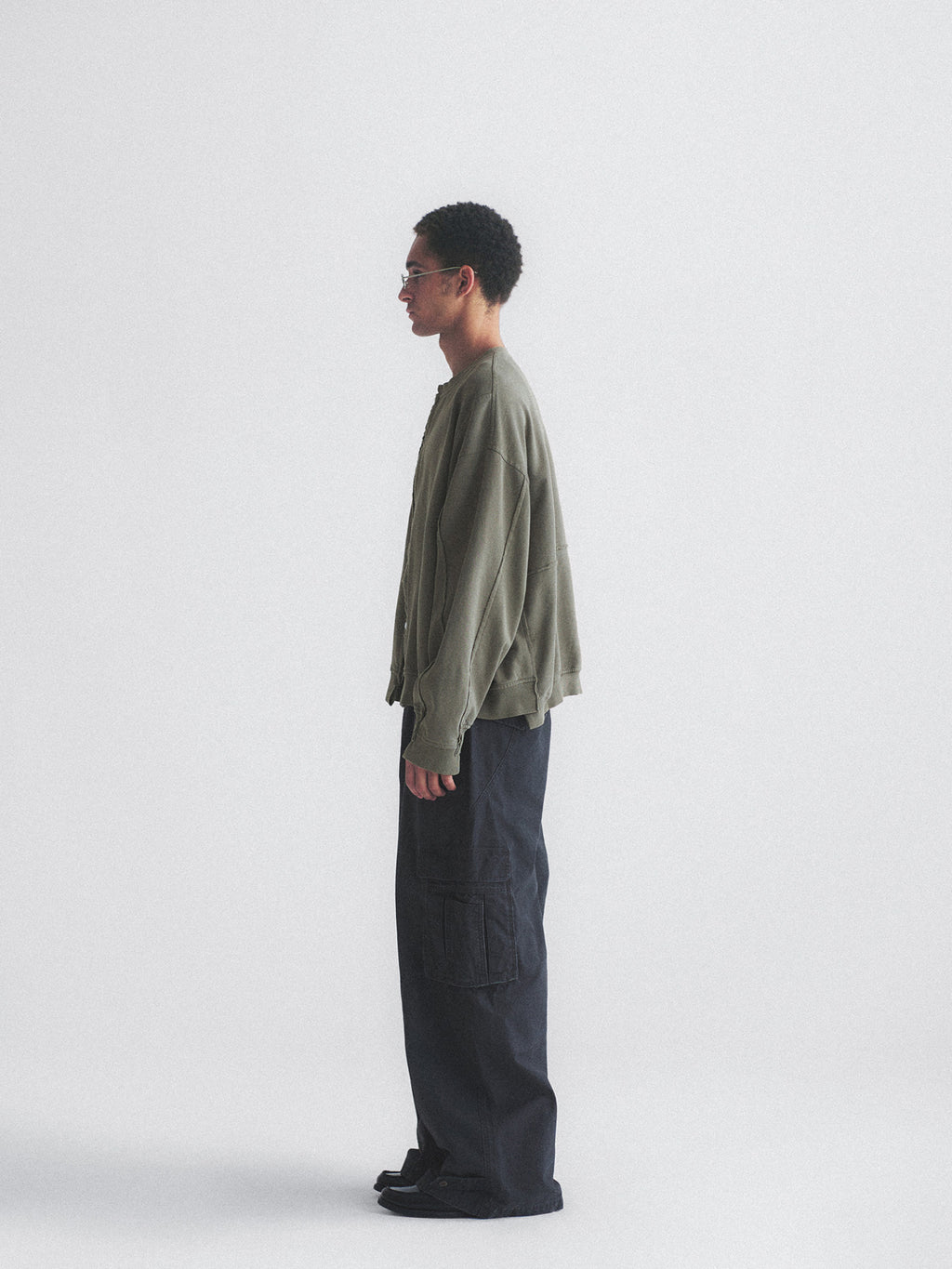 Thread | Distressed Boxy Zip-Up Sweatshirt