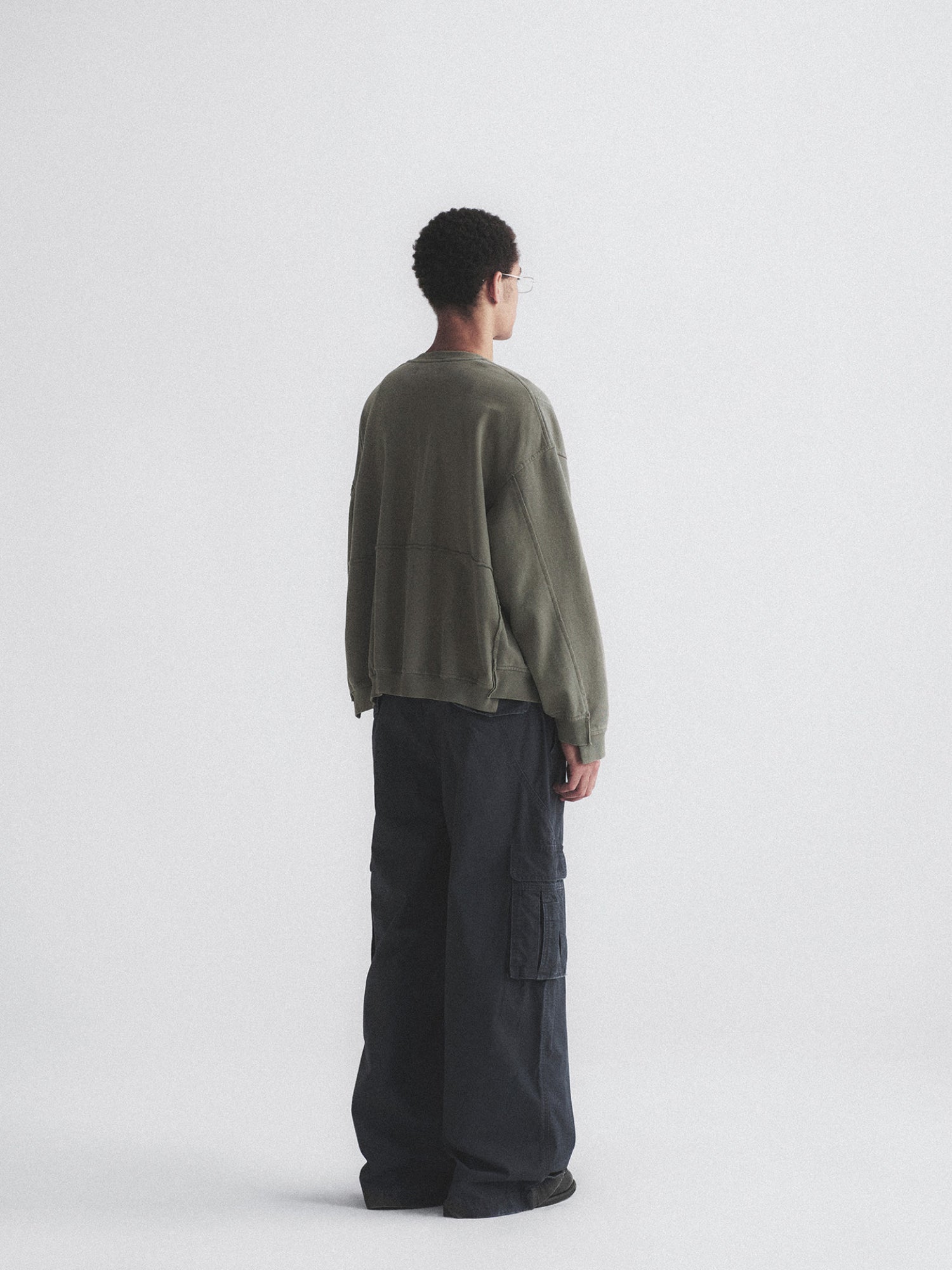 Thread | Distressed Boxy Zip-Up Sweatshirt
