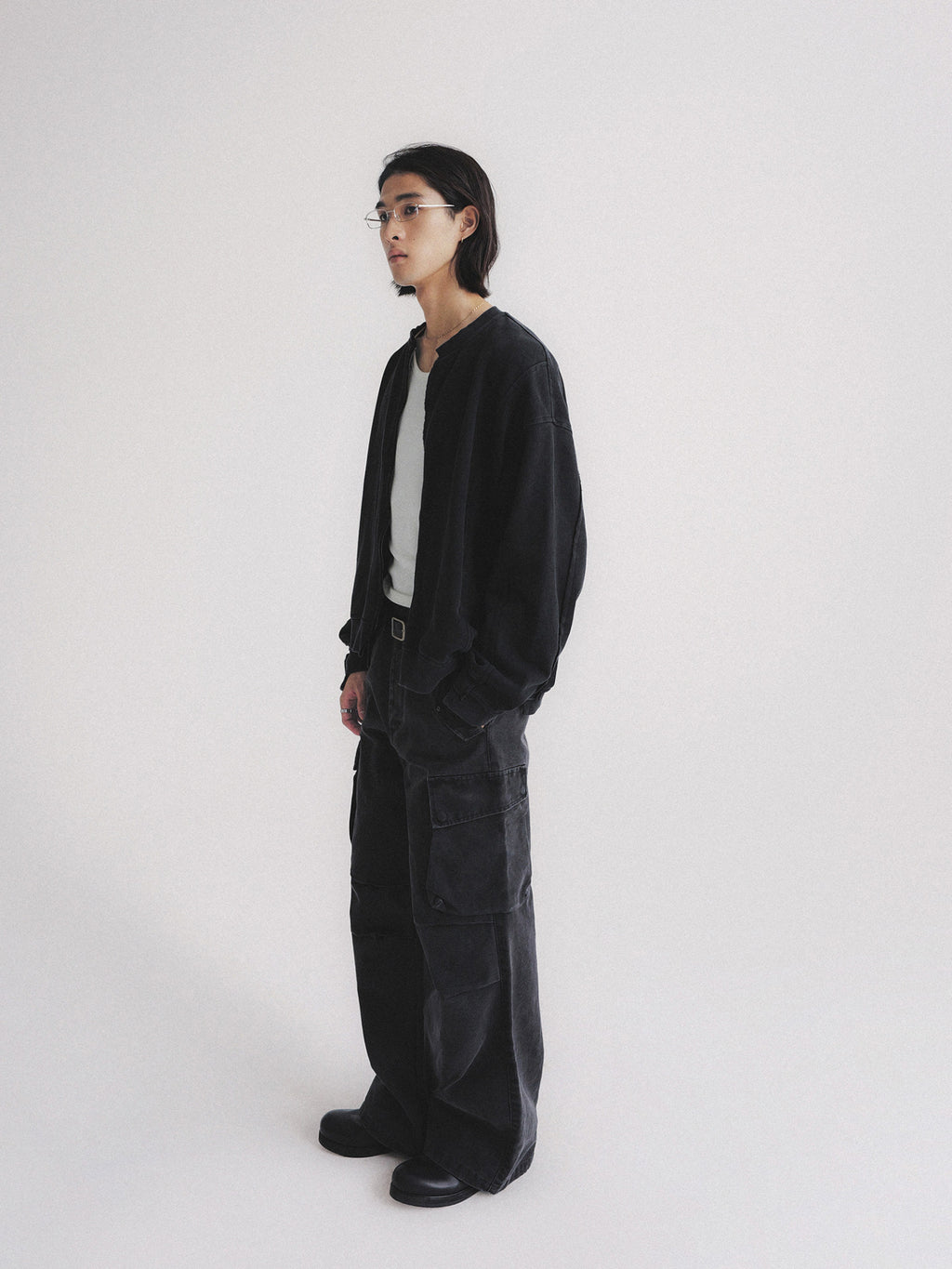 Thread | Distressed Boxy Zip-Up Sweatshirt
