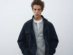 Washed Multi-Pocket Stand Collar Utility Jacket