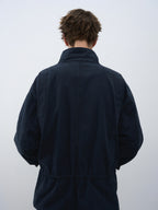 Washed Multi-Pocket Stand Collar Utility Jacket