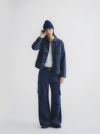 Washed Multi-Pocket Denim Cargo Jacket