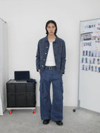 Washed Multi-Pocket Denim Cargo Jacket