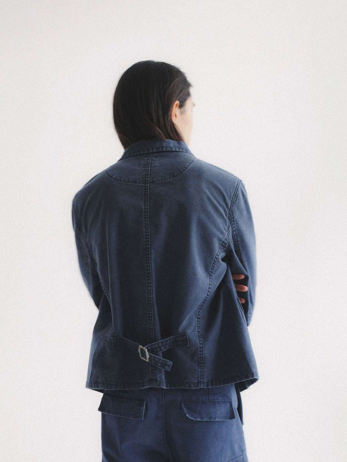 Washed Multi-Pocket Denim Cargo Jacket