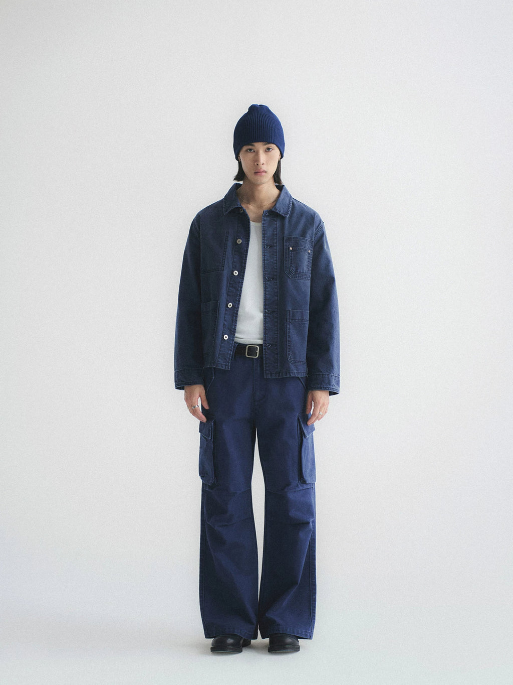 Washed Multi-Pocket Denim Cargo Jacket