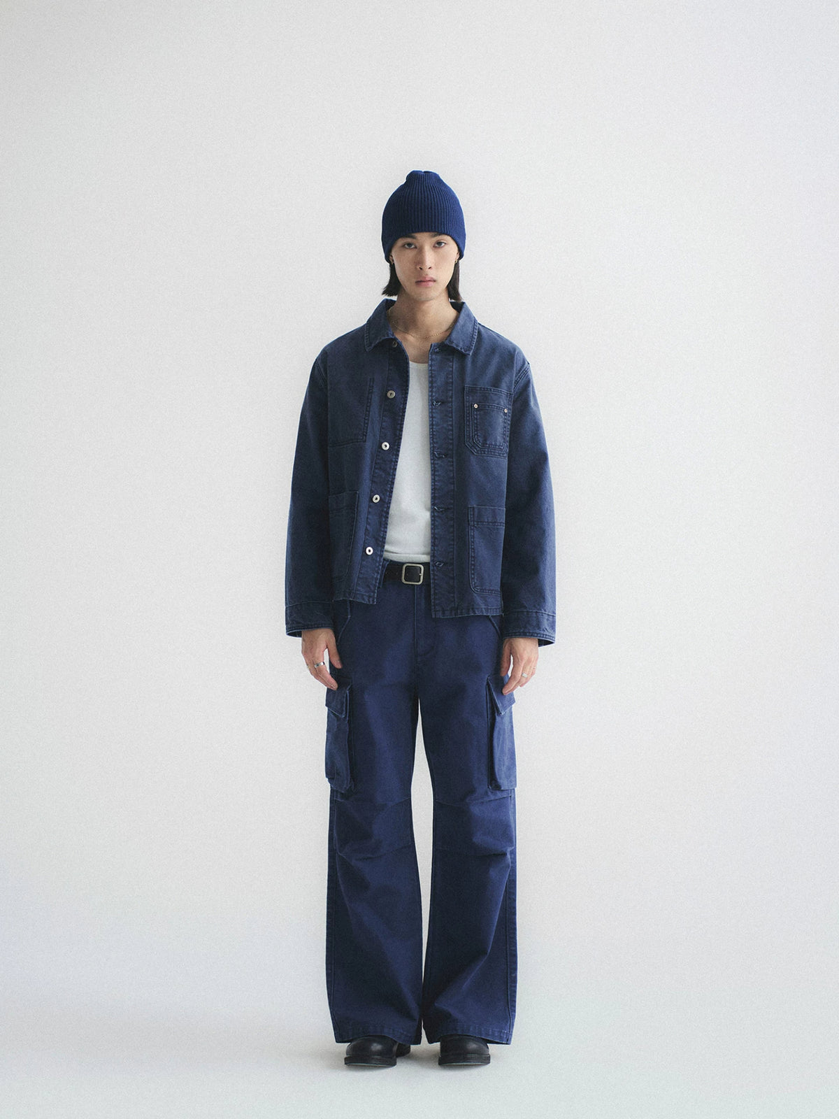 Washed Multi-Pocket Denim Cargo Jacket
