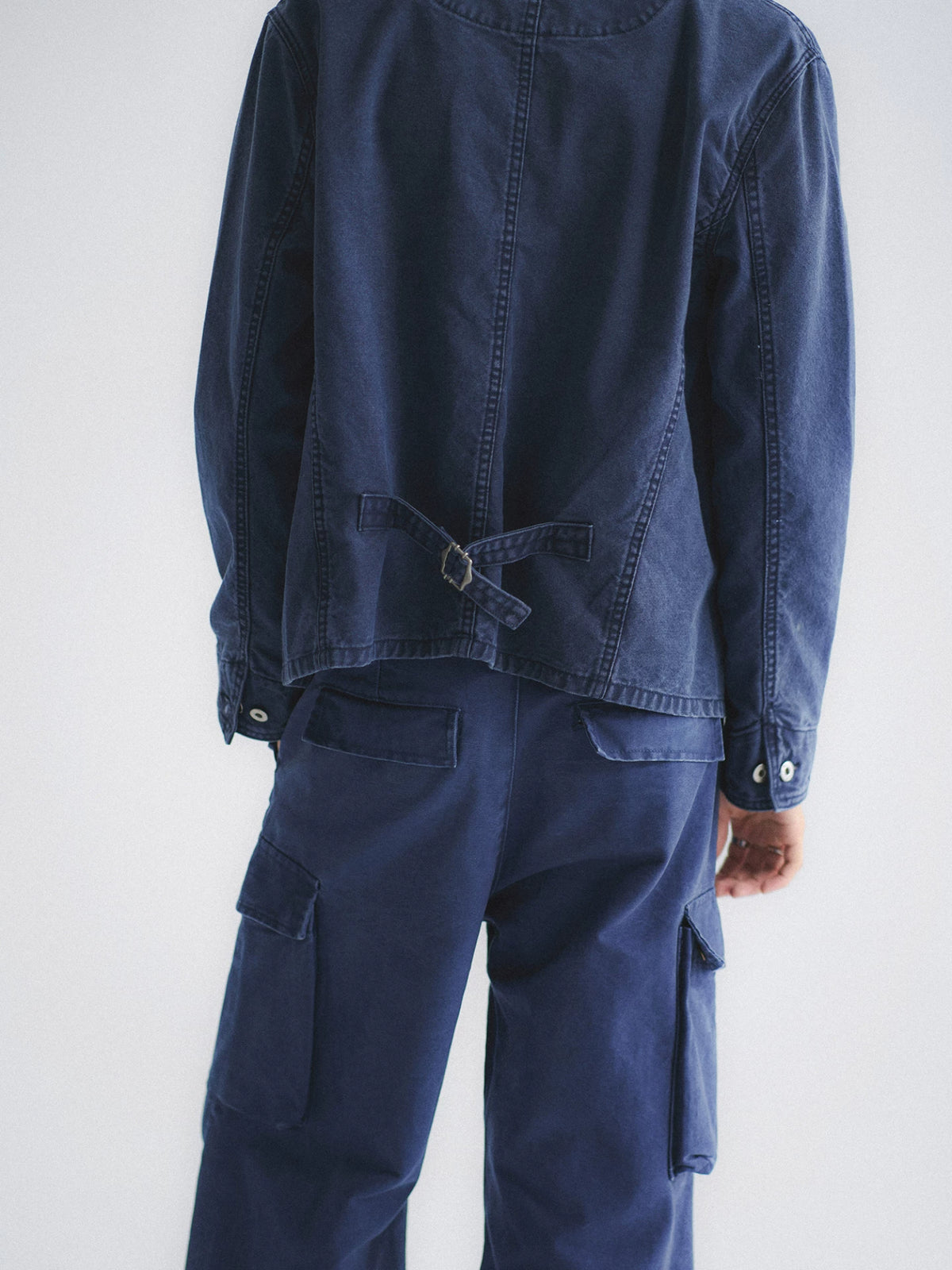 Washed Multi-Pocket Denim Cargo Jacket