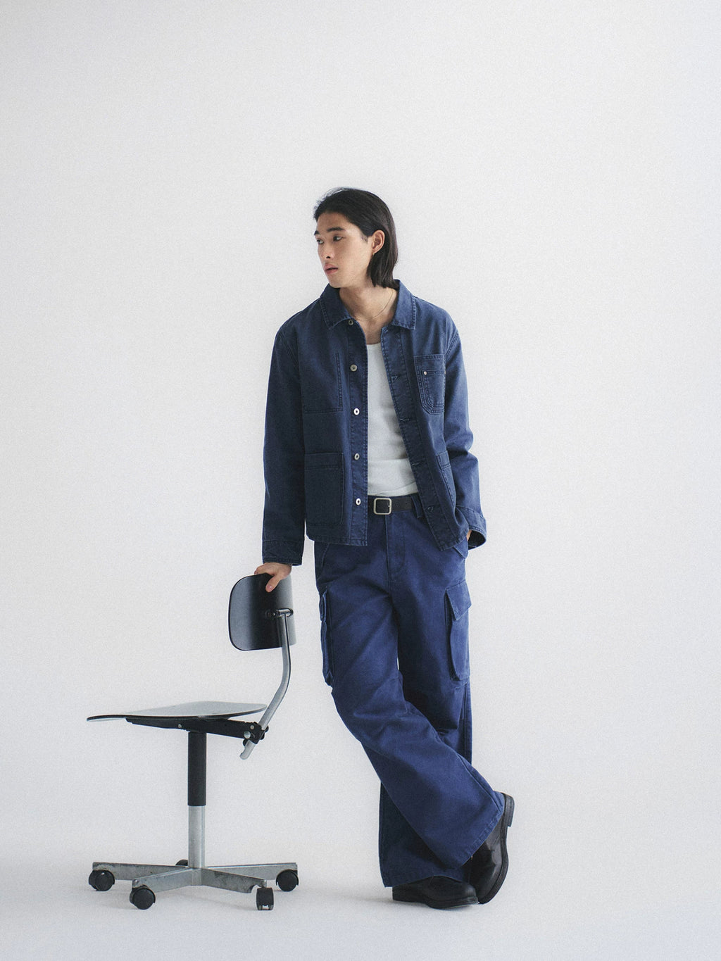 Washed Multi-Pocket Denim Cargo Jacket