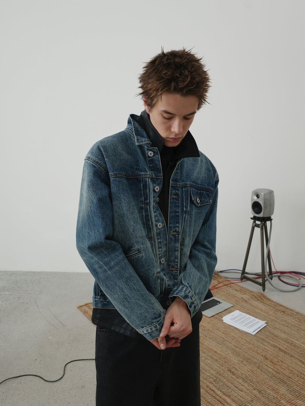 Washed Cropped Denim Jacket