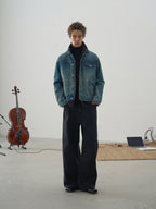 Washed Cropped Denim Jacket