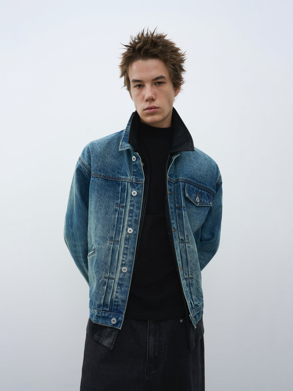 Washed Cropped Denim Jacket