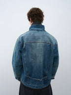 Washed Cropped Denim Jacket