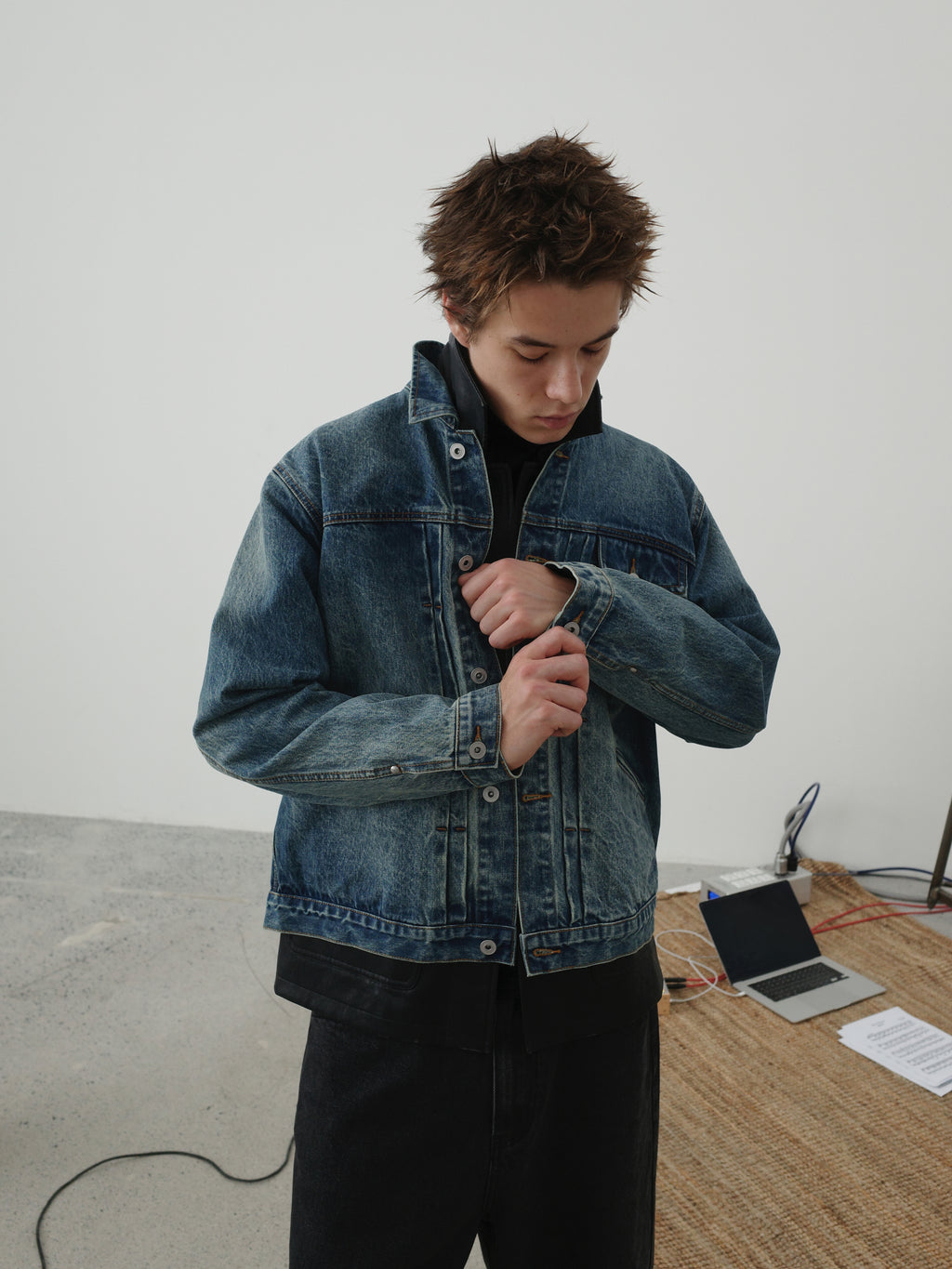 Washed Cropped Denim Jacket