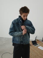 Washed Cropped Denim Jacket