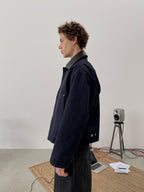 Detachable Faux Leather Collar Utility Jacket