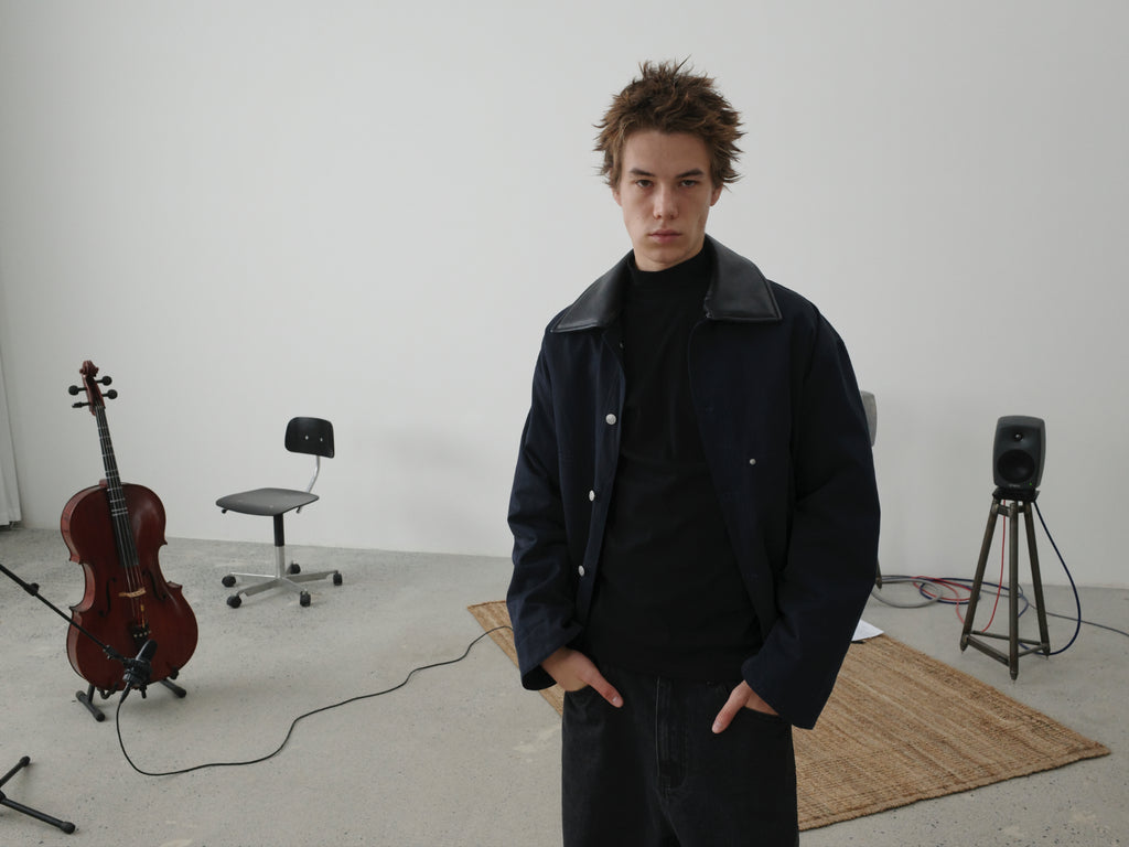 Detachable Faux Leather Collar Utility Jacket