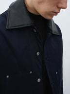 Detachable Faux Leather Collar Utility Jacket