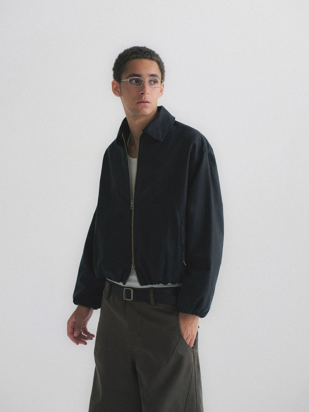 Faux Suede Boxy Lapel Jacket