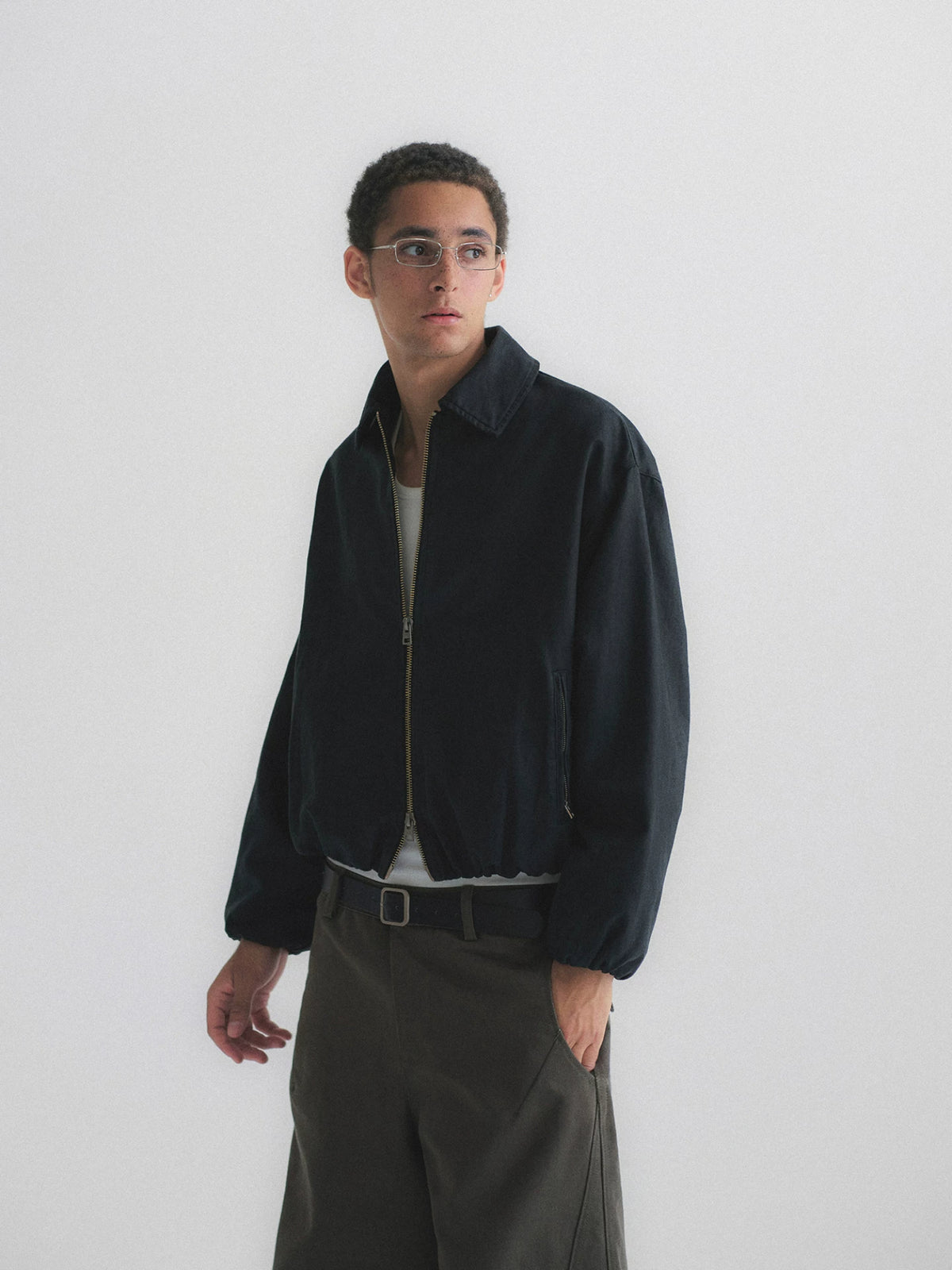 Faux Suede Boxy Lapel Jacket