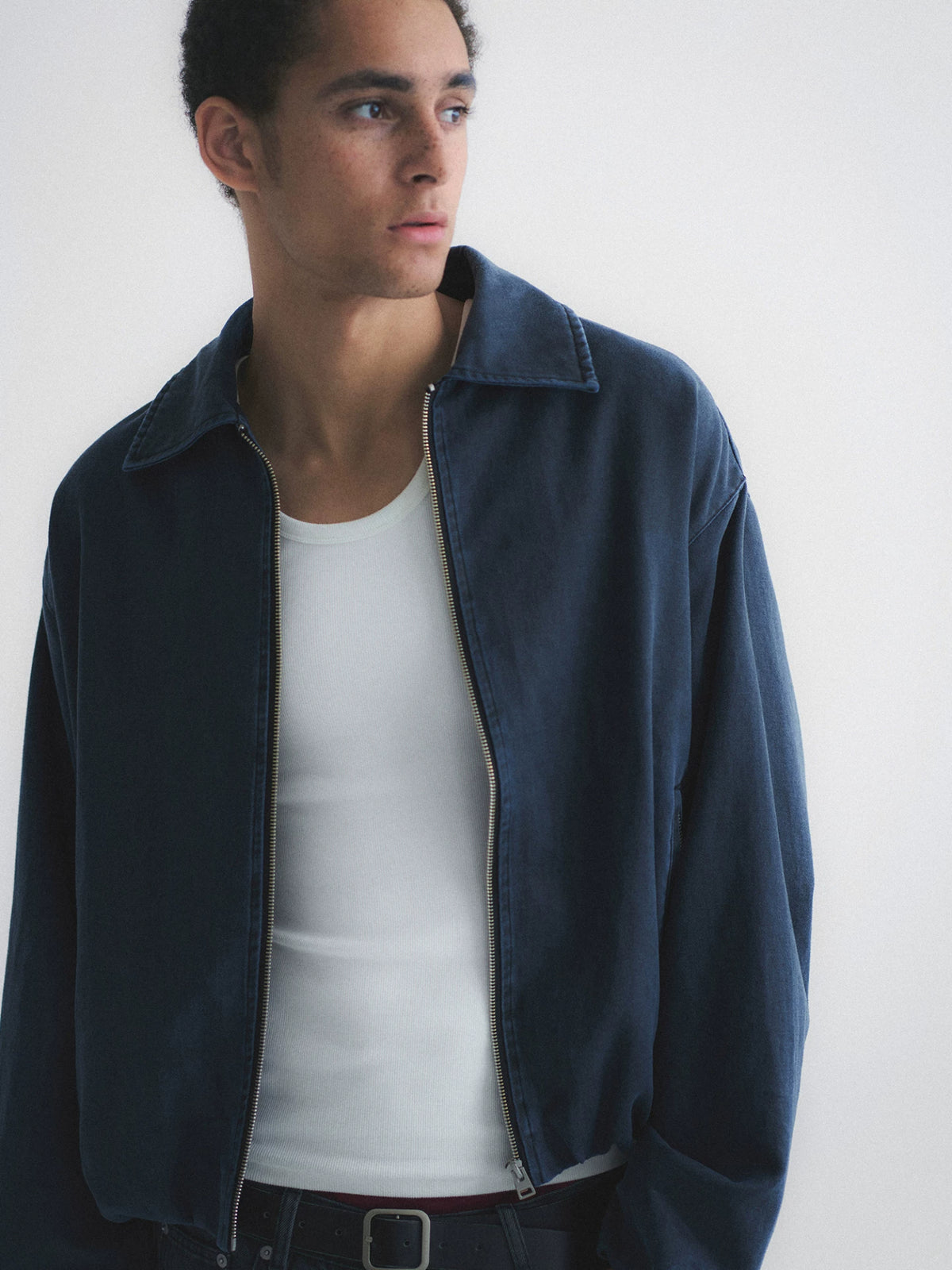 Faux Suede Boxy Lapel Jacket