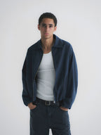 Faux Suede Boxy Lapel Jacket