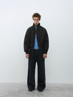 Cropped Stand Collar Fleece-Lined Jacket